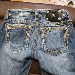 Women's MISS ME Skinny Jeans Sz 25 Embellished Pockets